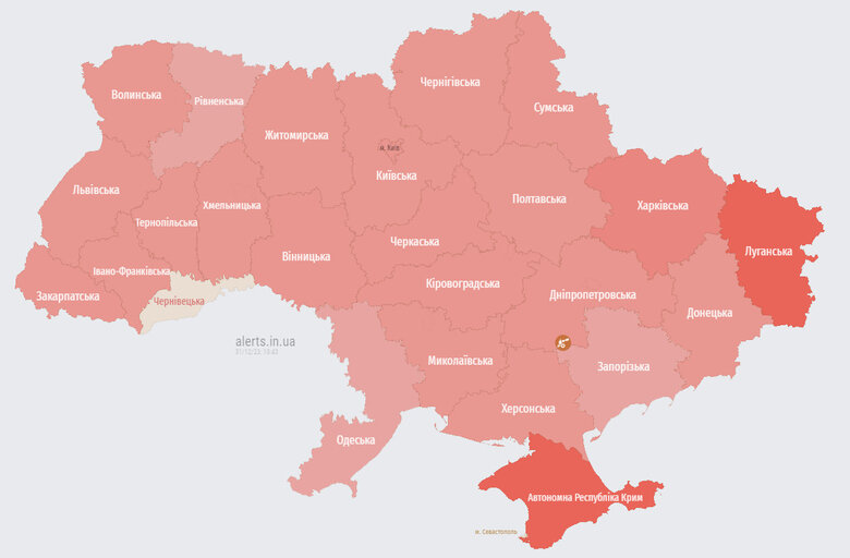 В Україні була масштабна тривога через зліт кількох ворожих МіГ-31К 01