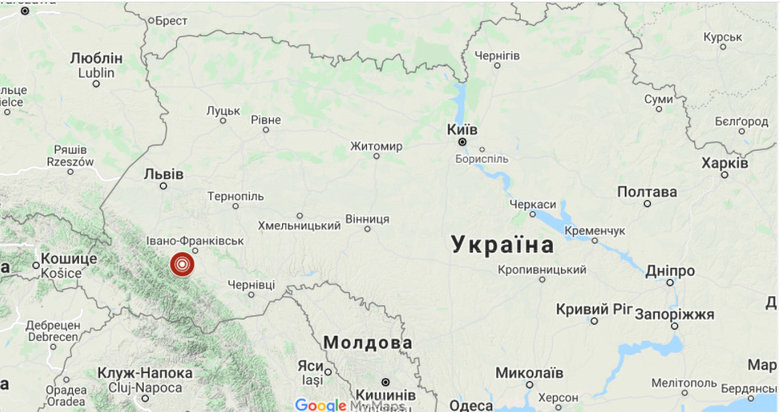 На Ивано-Франковщине произошло землетрясение магнитудой 2 балла 01