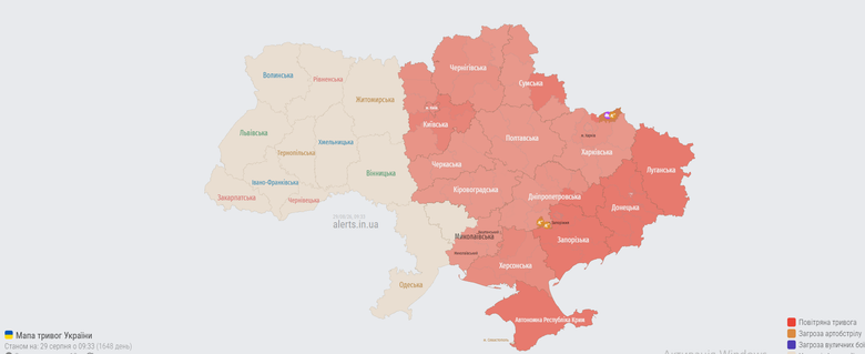 карта тривог