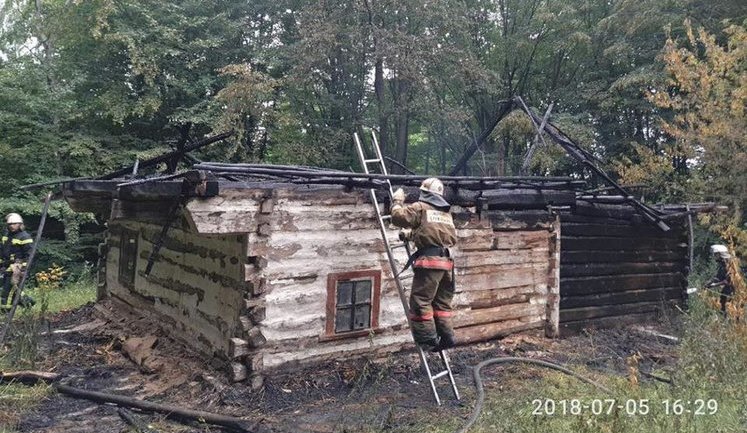 На території Національного музею народної архітектури та побуту України в Києві згоріла хата-експонат, - ДСНС. ФОТО