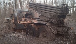 Знищена за допомогою квадрокоптера російська РСЗВ БМ-21 "Град". ФОТОрепортаж