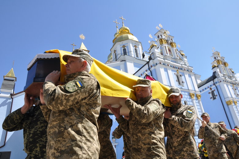Farewell to cyborg paratrooper of 95th Brigade Ruslan Borovik, who died in battles with Russian occupiers in east, said goodbye in Kyiv 69