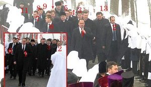 Prayer Service: Yanukovych, Nuns and Security Squad. PHOTO