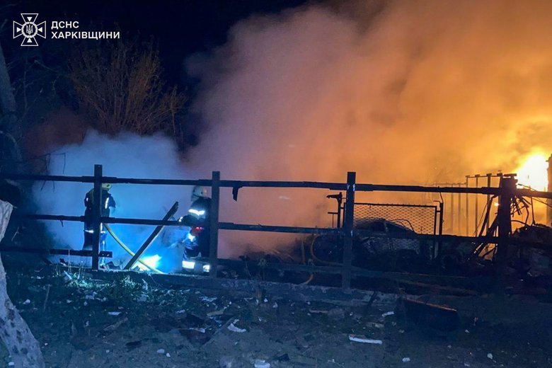 Наслідки атаки БпЛА на Харківщину. Виникли пожежі, відомо про постраждалих