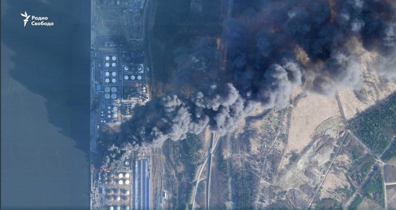 Пожежа в порту Усть-Луга: дрони спричинили масштабне займання