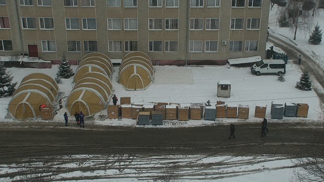 Развертывание мобильного госпиталя ГСЧС для оказания помощи больным COVID-19 в Ивано-Франковской области 03