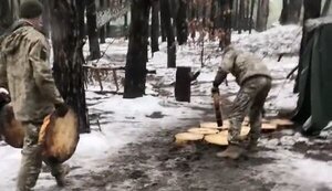 Fighter jokes about his comrades who are setting up camp in forest: "There is war in Ukraine, and they are laying paving stones. Do you have any shame? It would be better to buy drones.". VIDEO