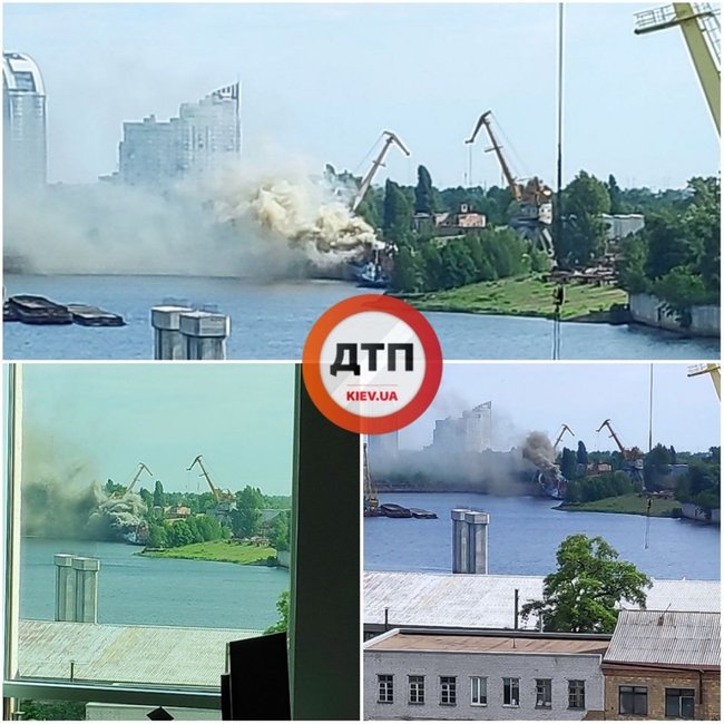 Дым видно за несколько километров: на территории завода Кузница на Рыбальском произошел пожар 01 Дым видно за несколько километров: на территории завода Кузница на Рыбальском произошел пожар 01