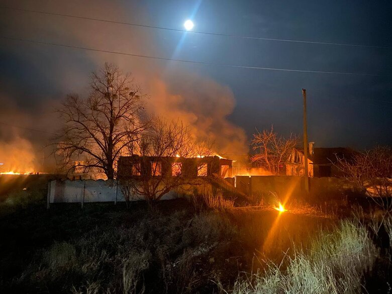 The aftermath of the attack on Izium