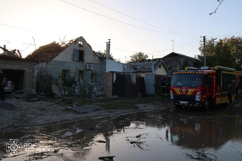 наслідки удару РФ по Запоріжжю