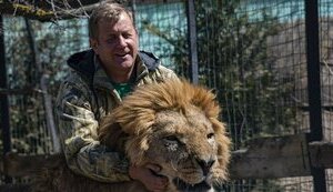 На кримського зрадника Зубкова, який викрадав тварин із ТОТ України, напав лев: він у тяжкому стані. ВIДЕО