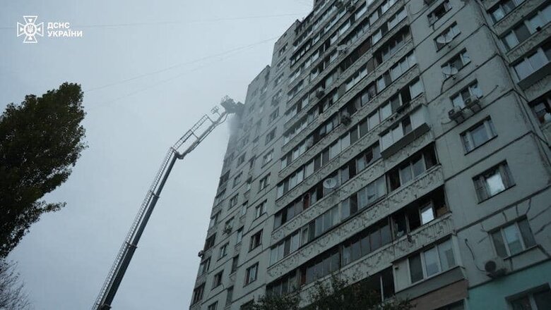 Наслідки атаки дрона на будинок у Святошинському районі