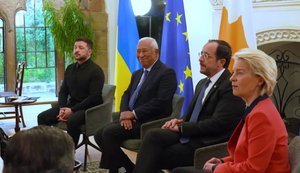 Zelenskyy, Christodoulides, Costa and von der Leyen discussed defence aid to Ukraine and reparations loan. VIDEO