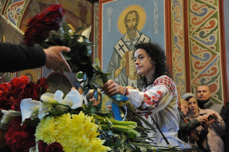 Farewell to cyborg paratrooper of 95th Brigade Ruslan Borovik, who died in battles with Russian occupiers in east, said goodbye in Kyiv 27