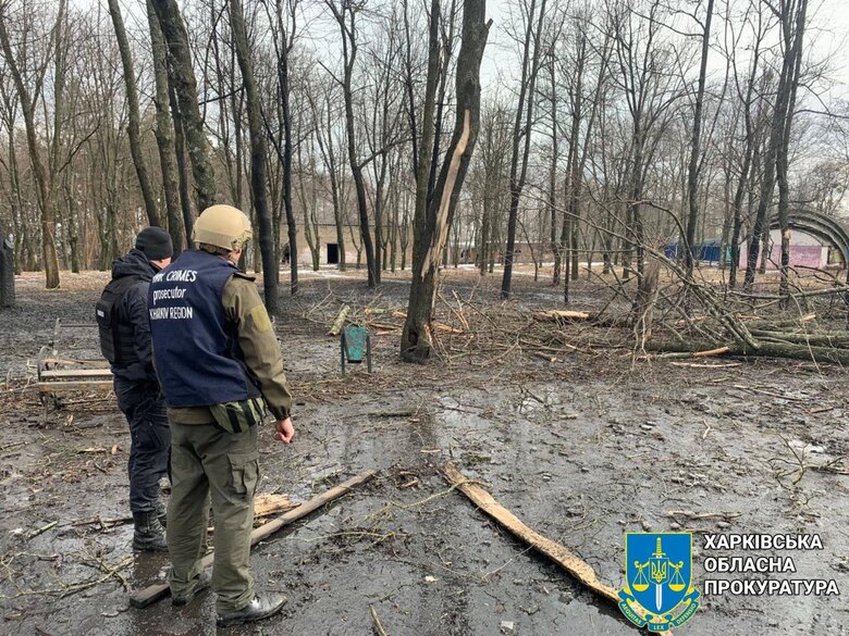 Последствия вражеского обстрела Купянска: повреждены дома, детсад, парк 05