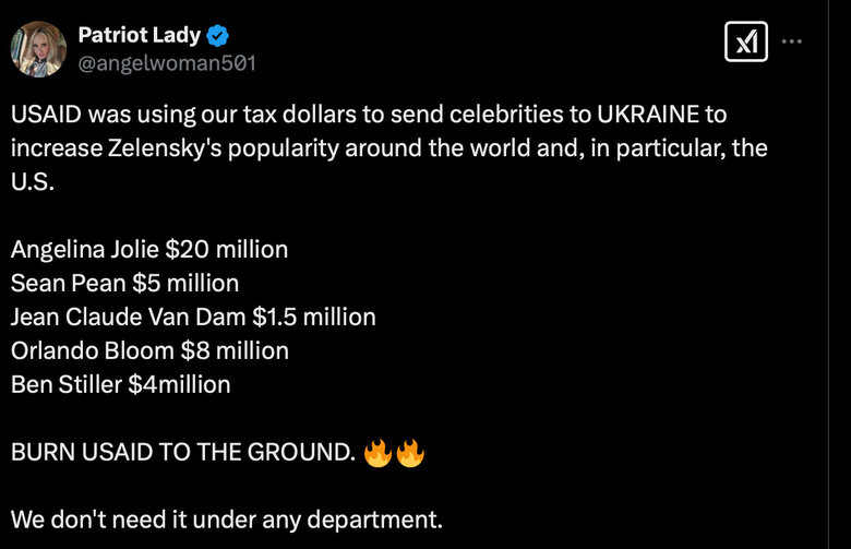 Ілон Маск звинуватив USAID у фінансуванні поїздок зірок США до України