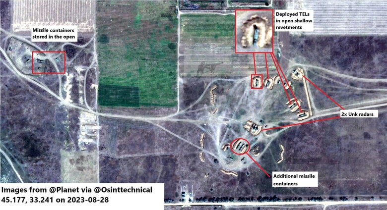 Position of Russian S-400 Triumph air defense system, which was destroyed today near occupied Yevpatoria 01