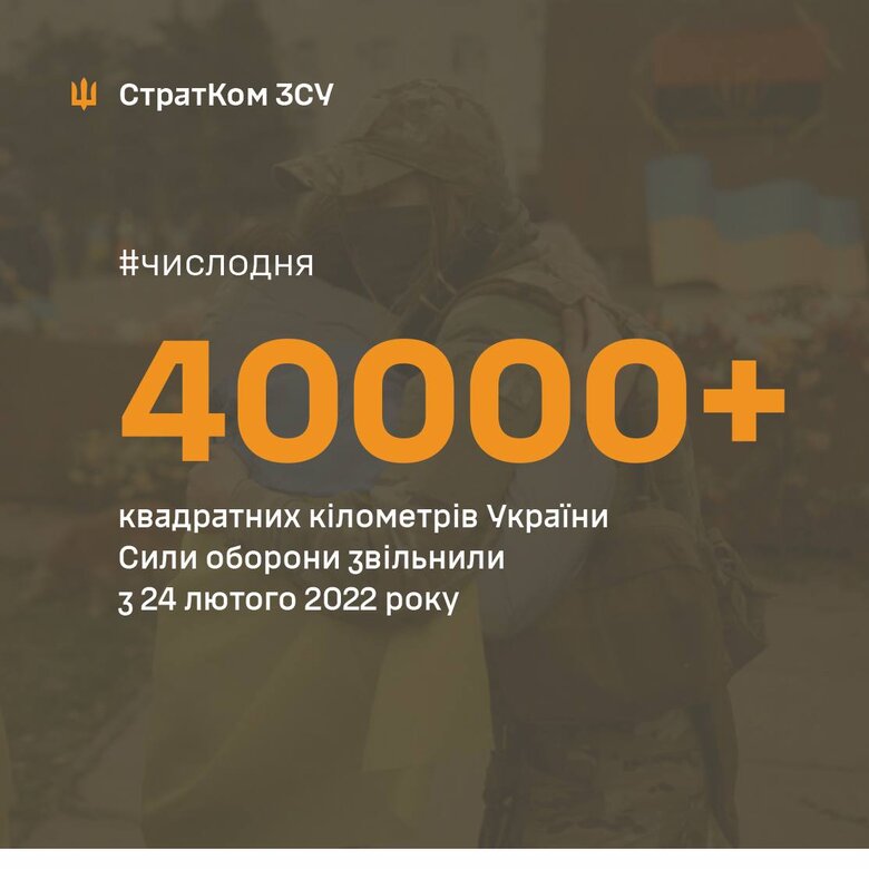 Сили оборони деокупували понад 40 тис. кв. км від початку повномасштабного вторгнення РФ, - СтратКом ЗСУ 01