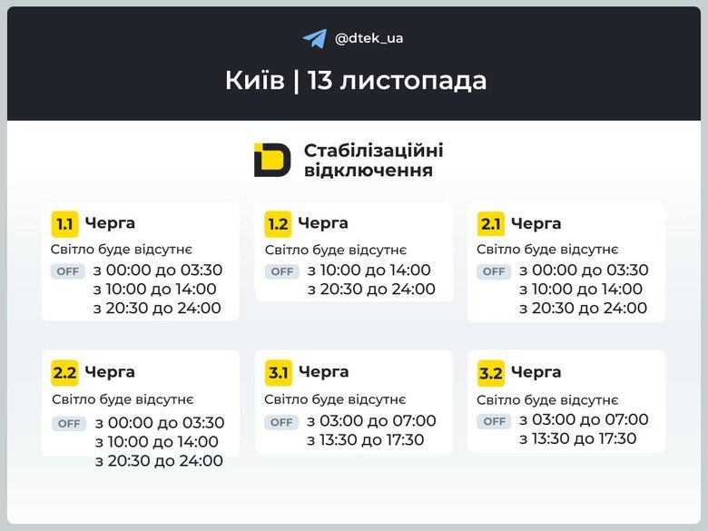 отключения в Киеве