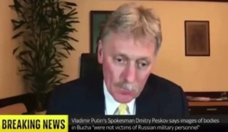 "What is your evidence? Why did you decide that this is Russian armored vehicle?" - "There is marking - letter "V", - Peskov was caught lying. VIDEO