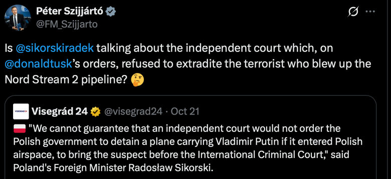 Суперечка Сійярто та Сікорського через слова про літак Путіна