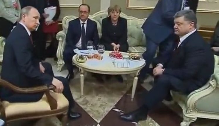 Poroshenko, Putin, Merkel, and Hollande started talks in Minsk. PHOTOS
