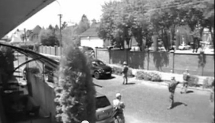 Beginning of Mukacheve shooting. SURVEILLANCE VIDEO