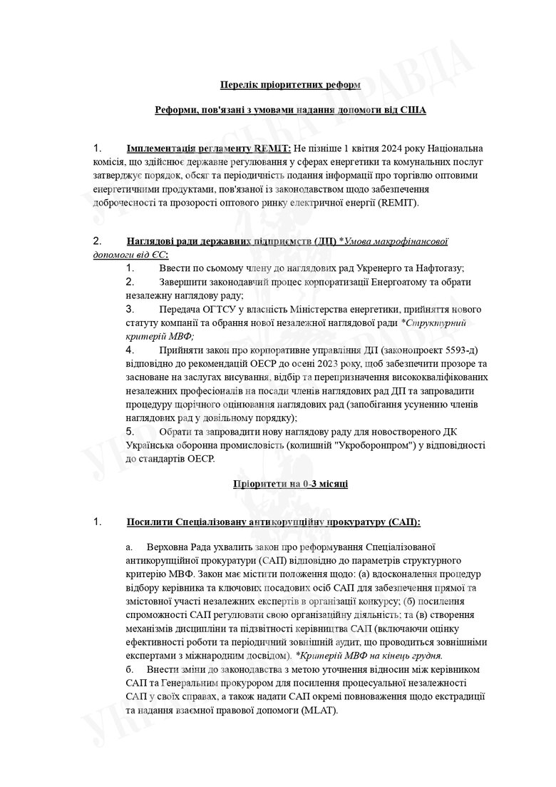 Білий дім надіслав Україні перелік реформ для отримання допомоги 01