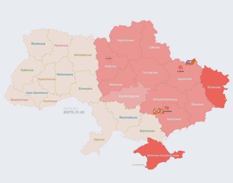мапа тривог