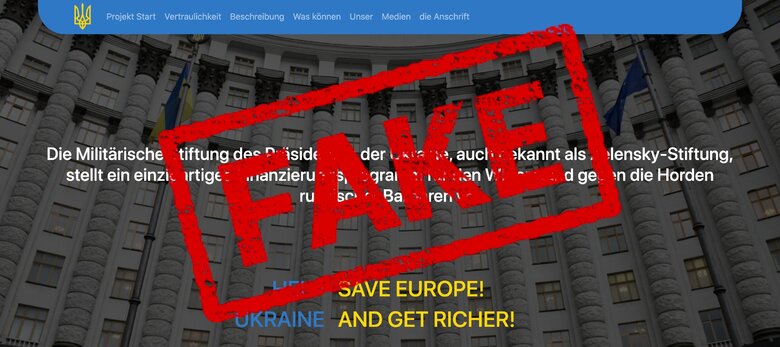 Российские спецслужбы создали фейковый интернет-портал, направленный на дискредитацию Зеленского в Западной Европе, - ОПУ 01