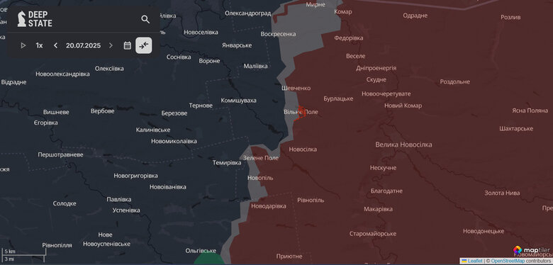 Продвижение россиян возле Вольного Поля