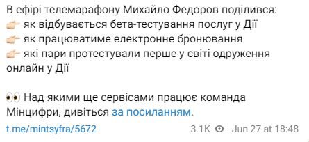 Міністр цифрової трансформації України Михайло Федоров ро бронювання в Дії