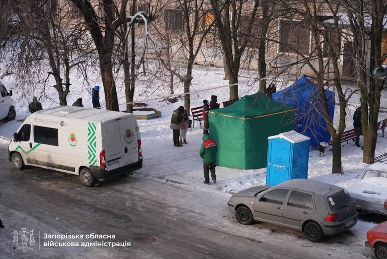 Наслідки атаки дронів на місто Запоріжжя