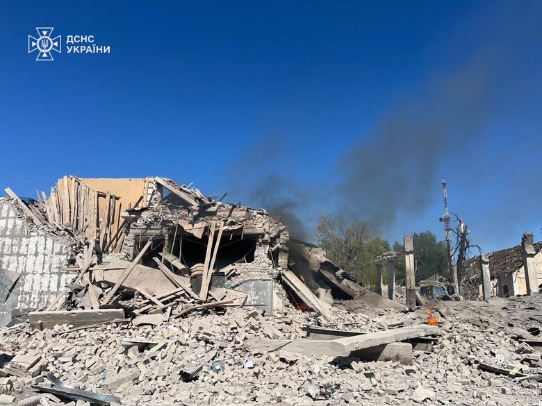 Consequences of the strike on the State Emergency Service unit in Kupiansk