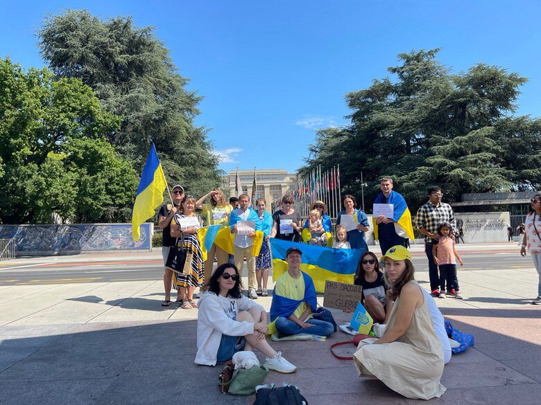 Протест против визита Матвиенко и делегации РФ в Швейцарию