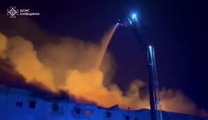 Elimination of fire in warehouse in Boryspil district