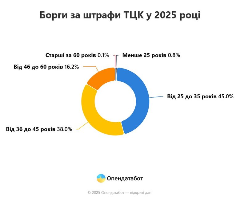 Борги за штрафи від ТЦК у 2025 році: Опендатабот оприлюднила дані