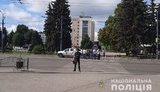 Explosive experts dispose of one hand grenade thrown from bus by hostage taker in Lutsk