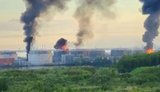 Последствия удара по нефтяному терминалу в Санкт-Петербурге