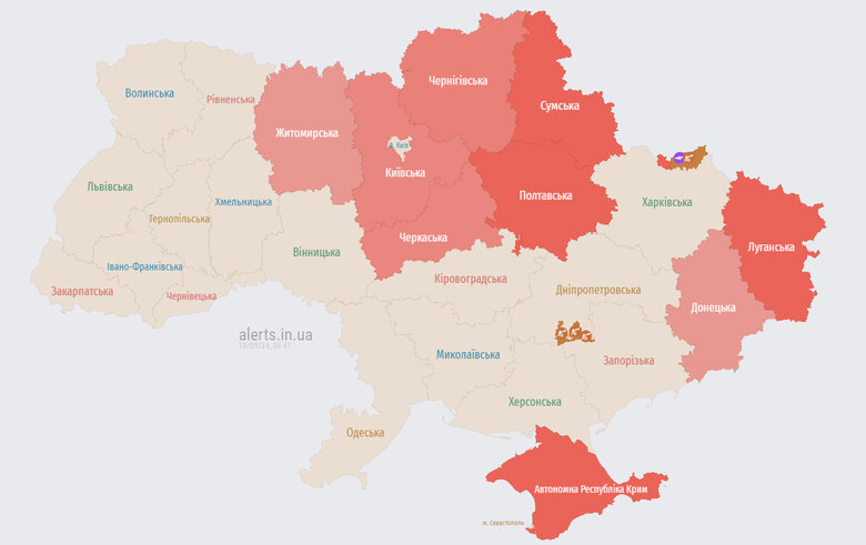 повітряна тривога карта
