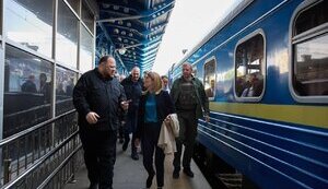 Голова Європарламенту Роберта Мецола та спікер ВР Руслан Стефанчук у Києві 9 травня 2024 року