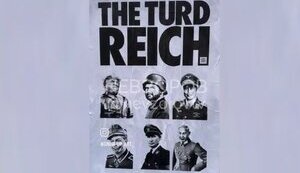 В Лондоне расклеивают плакаты с изображением Трампа, Вэнса, Маска и Путина в нацистской форме. ВИДЕО