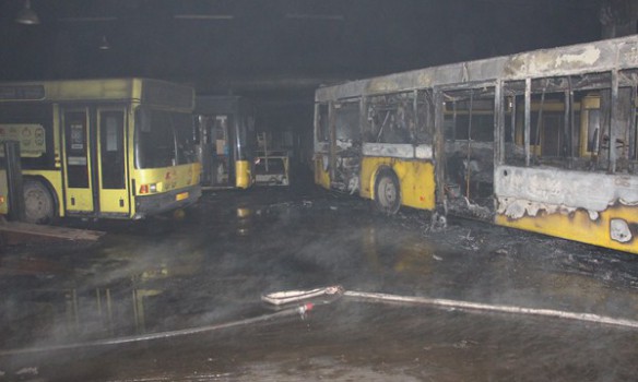 Bus depot burned down in Kyiv 02 Bus depot burned down in Kyiv 02