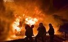 Firefighting after drone attack