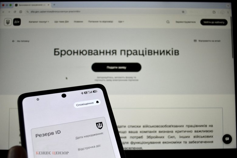 Бронювання працівників