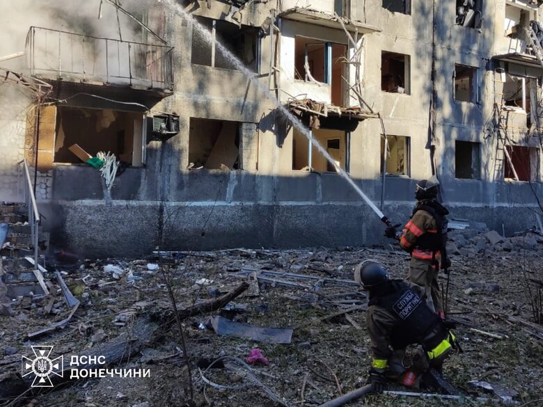 The aftermath of the Russian strike on Dobropillia on 19 August 2025