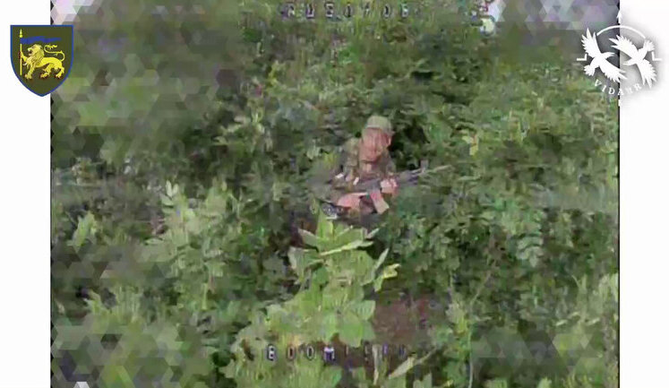 Drone operators of 60th SMB eliminated enemy infantry hiding in forest. VIDEO