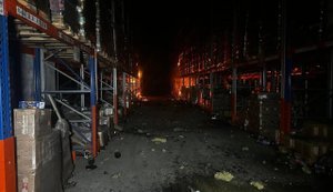 Enemy strikes previously targeted warehouses containing goods in Odesa region overnight. PHOTO