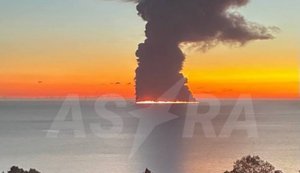 Major fire off coast of Sochi, Russia: oil tanker is believed to be on fire. VIDEO