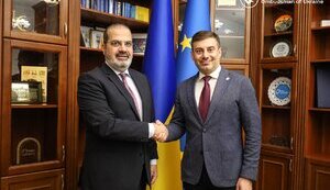 Dmytro Lubinets and Qatari Ambassador to Ukraine Hadi Nasser Al-Hajri